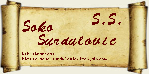 Soko Surdulović vizit kartica
